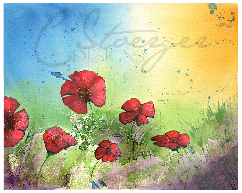Red Poppies, Giclee Print on Fine Art Photographic Paper