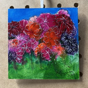4" Summer Flower Watercolor Painting