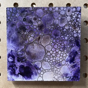 4" Purple Bubble-Ink Painting