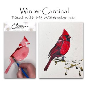 Winter Cardinal - Paint with Me Kit